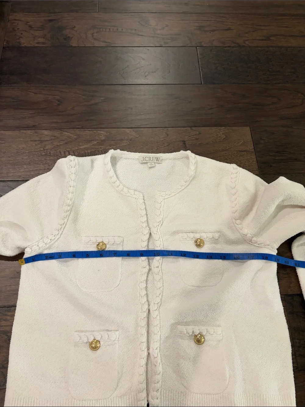 JCrew Odette Sweater Lady Jacket in Cotton Blend Boucle Sz M